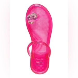 International Concepts Pink Cherry Embellished Jelly Sandals 90s' Y2K Size 6 NEW